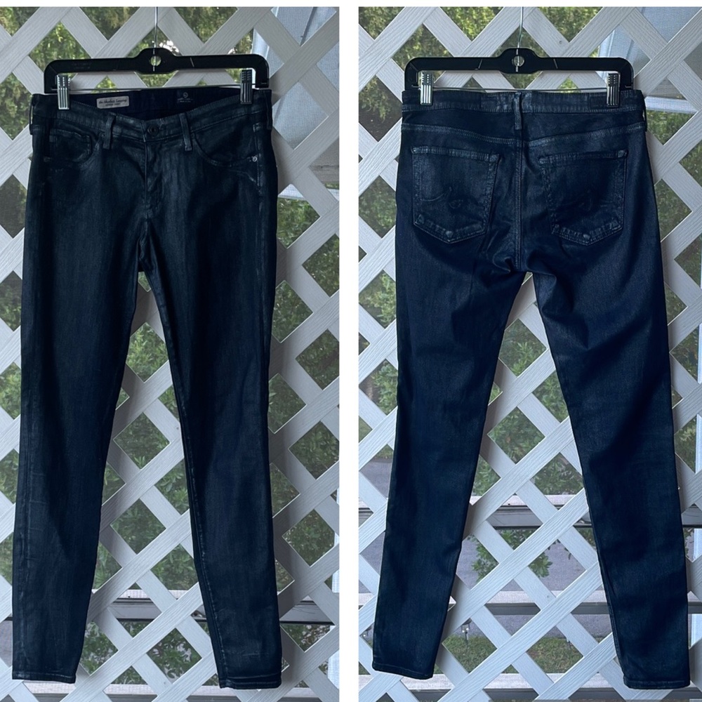 AG ‘The Absolute Legging’ Silver-Coated Jeans